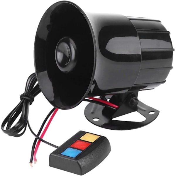 Bil/motorcykelhorn, 12v 30w Bil Motorcykel Alarm Advarsel Sirene Horn 3 Højttaler