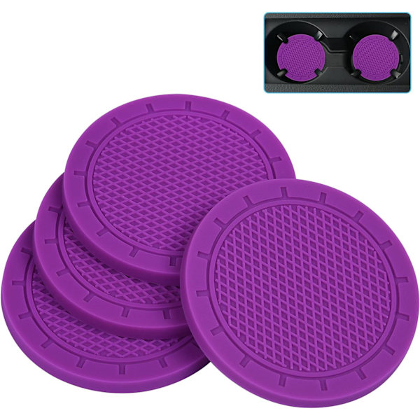 4 kpl Violetit 7 cm Auton Aluslaatat, Liukumattomat Universaalit Auton Sisätilat