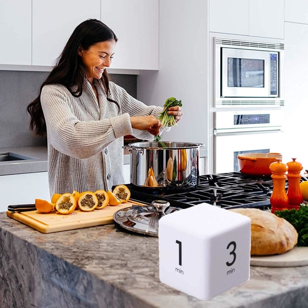 Køkken Timer (Hvid 1-3-5-10 Minut), Terning Timer Stopur og C