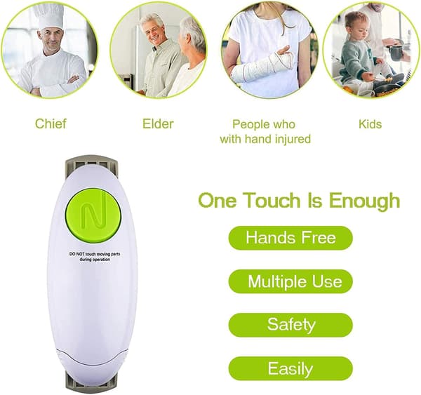 1 stk Elektrisk Glasåbner, One Touch Automatisk Glasåbner,