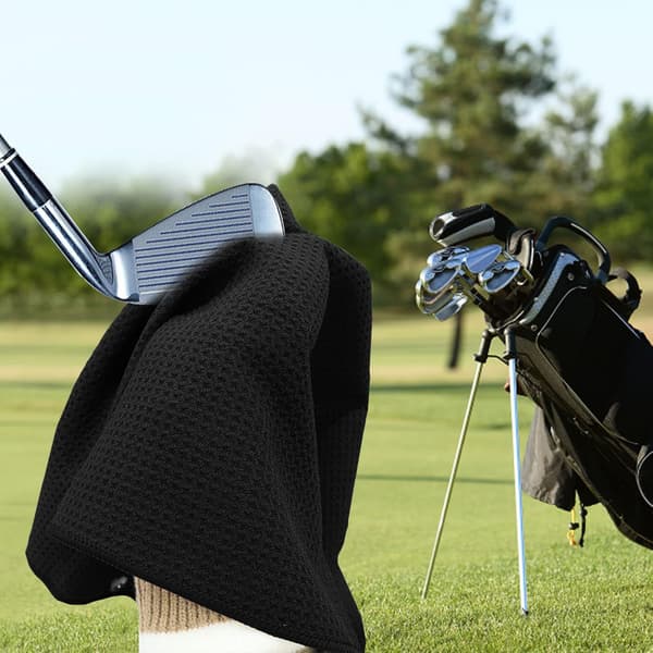 1 sort 40*60 cm vaffelhåndklæde til golfbag med klips