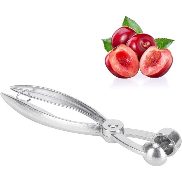 1 Styck Silver Cherry Urkärnat, Olive Urkärnat med Cherry Lock