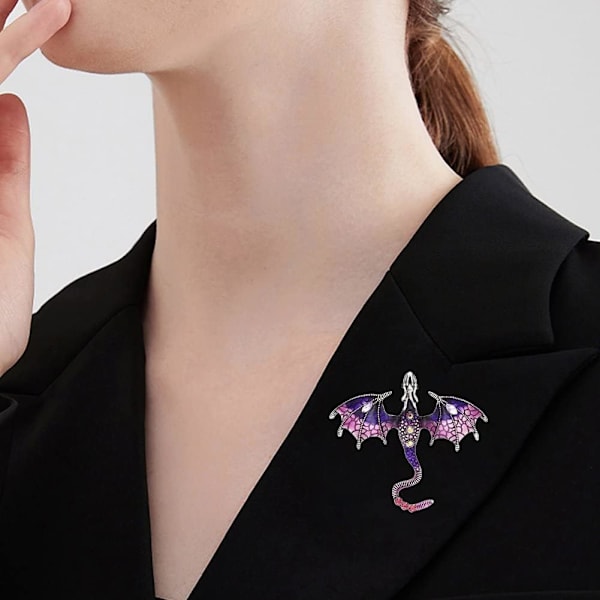 2 stycken (lila+kaffe) Brosch Nål Vintage Rhinestone Flygande