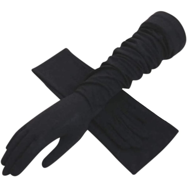 1 par Full finger hansker, lange solbeskyttelseshansker, dame