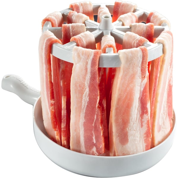 Mikrobølgeovn Bacon Cooker - Bacon Wizard Steker 1LB Bacon og Reduserer Fett med 40% - Sprøere, Sunnere, Raskere Bacon