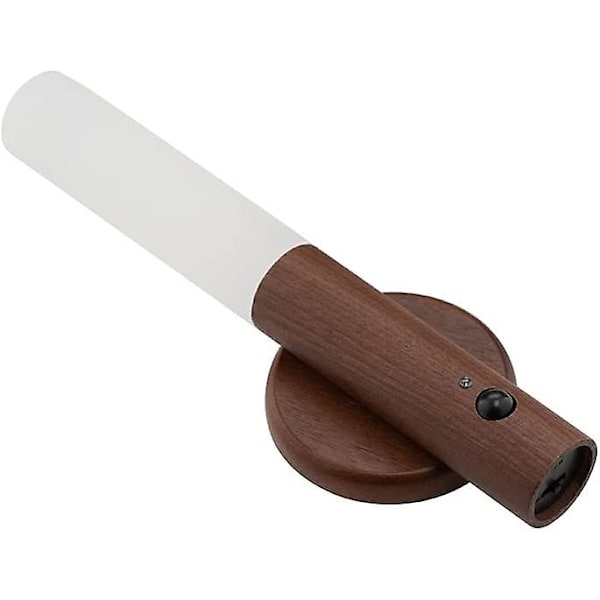 Rörelsesensor Nattljus Magnet Kroppssensor Hallway, Uppladdningsbar Led Ljus Bärbar Trapphus, Trävägg Sconce Batteridriven Skåpsljus(Wal