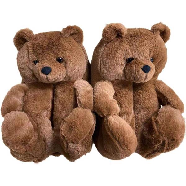 Dam Teddybjörn, Plysch Inredning Tjockt Bomull Varma Skor,