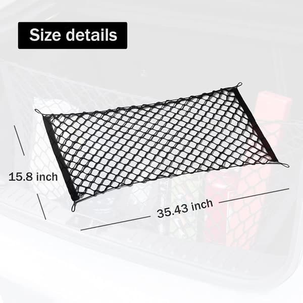 Justerbart elastisk bagasjenett med krok for SUV-er, biler og lastebiler (90x40 cm)