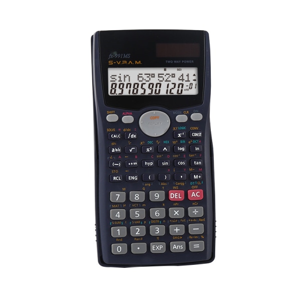 Sort Videnskabelig Lommeregner 240 Matematiske Funktioner og 2 Funktioner - Stor