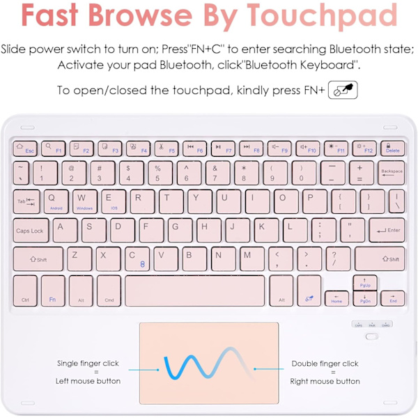 iPad 10. sukupolven Touchpad-kotelo näppäimistön kanssa, Folio-tyyppinen kotelo irrotettavalla näppäimistöllä uudelle iPa