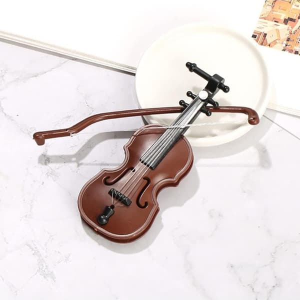 1 stycke träimitation violin dekorativa prydnadsföremål