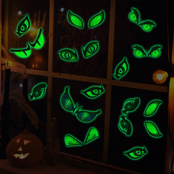 Nye Halloween-vindudekals, store skumle demon-klistremerker for