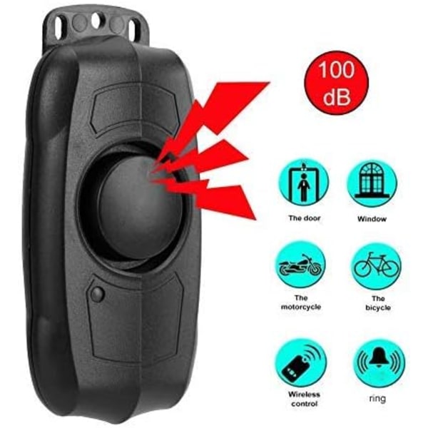 Cykel Säkerhetslarm med Fjärrkontroll, 100DB Vibration