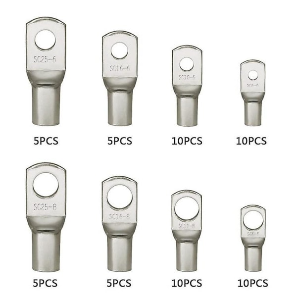 Crimp Lug Kit, Crimp Wiring Quick Splice Terminals med isoleringsmuffer, Ring Crimp Lugs, U-Shape Terminal