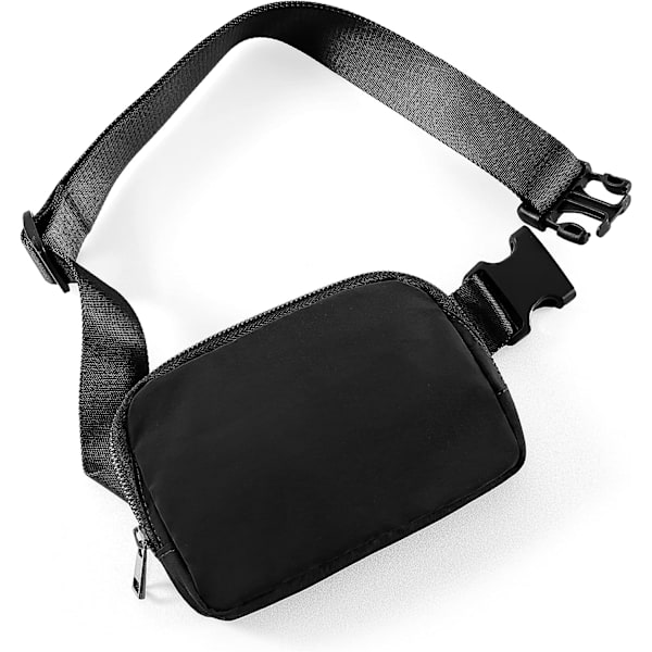 Unisex Mini Belteveske med Justerbar Stropp Liten Lommeveske for Trening Løping Reiser Vandring, Svart