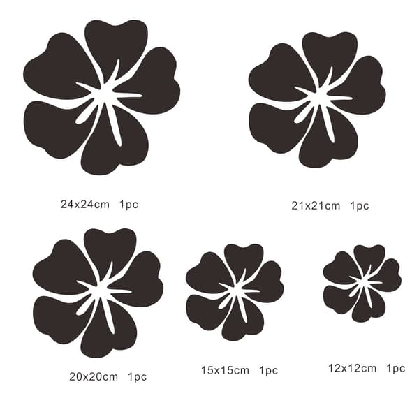 5 st Flower Mirror Blommönster Väggdekal 3D Hem
