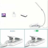 1 stk Leselampe, 9 LED Leselys Rechargeable Klipslampe,