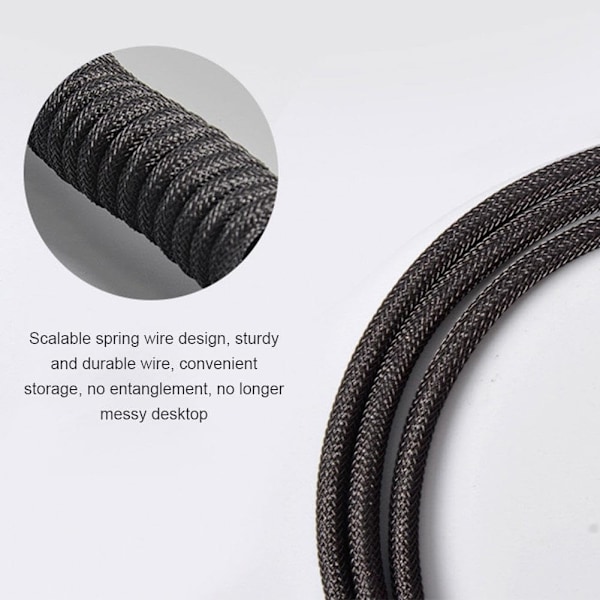 Kierretty USB-C-kaapeli pelikäyttöön tarkoitetuille näppäimistöille
