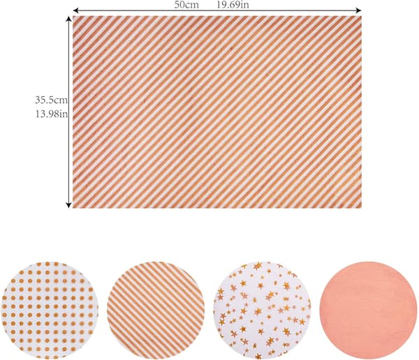Tunt papper, 120 roséguld metall tunt papper, används för bröllop