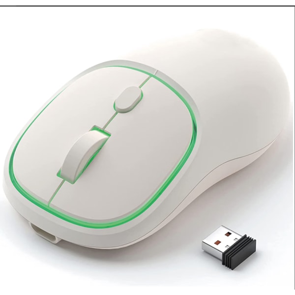 Uppladdningsbar trådlös mus, tyst datormus, 2,4G stabil Wi
