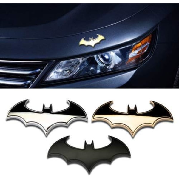 3-osainen 3D-metallilepakkoauton logotarrat Batman-merkki takana