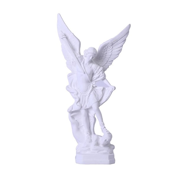 Erkeengel Demon Religiøs Skulptur Beseirer Lucifer Resin Statue Dekorasjon