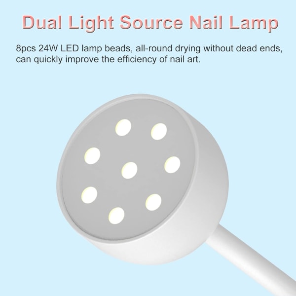 Sladdlös UV LED Nagellampa, Uppladdningsbar 24W Mini Nagellampa 360°