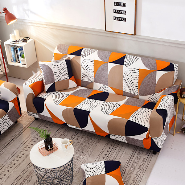 2-seters sofatrekk 140-180cm Moderne armlene sofatrekk Universelt elastisk sofatrekk Sofabeskyttelsestrekk oransje