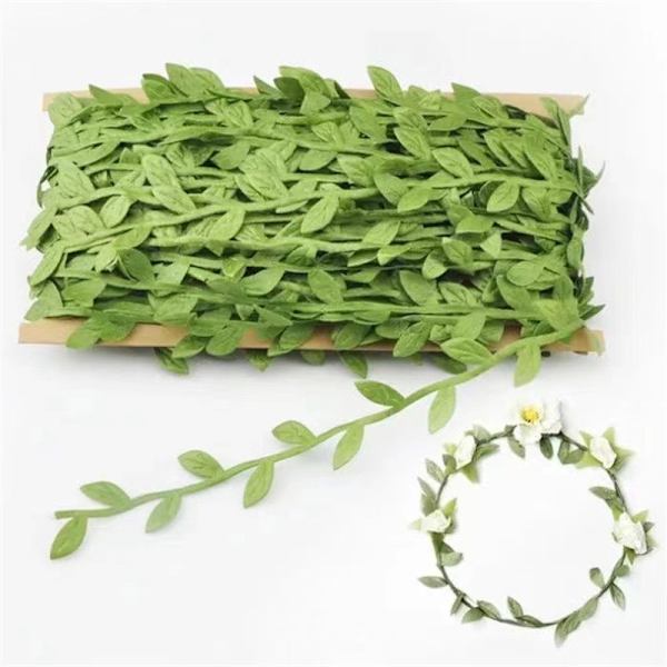 Bladgirlang Satinband String Trim Konstgjorda Blad 50 M