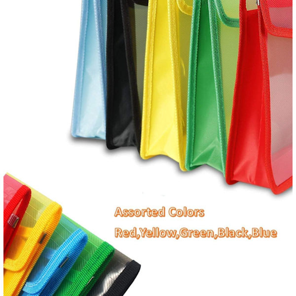 A4 Plastikmapper, 5 stk. Popper Mappe Plastik Dokumentmappe