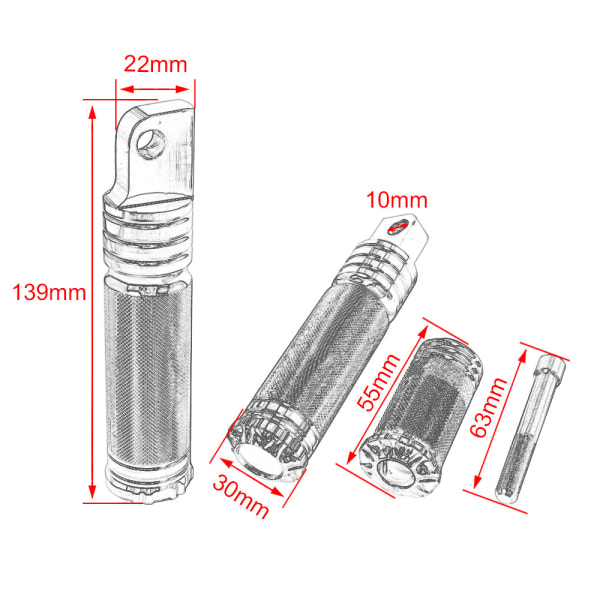 Pair of Motorcycle Foot Pegs Motorcycle Foot Pegs(Black),Pair Alu