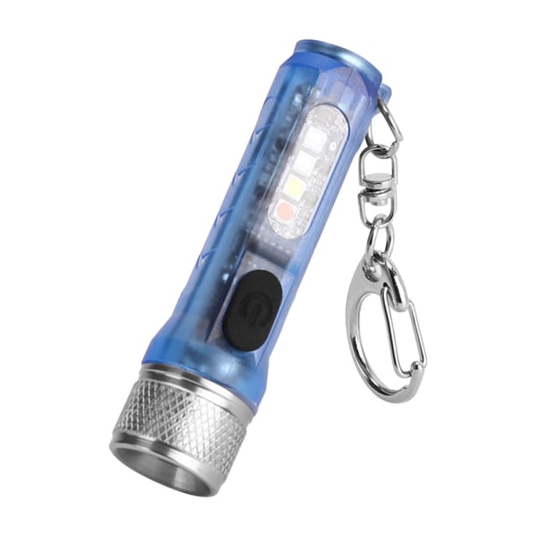 1 stycke LED uppladdningsbar nyckelring ficklampa mini Type-C