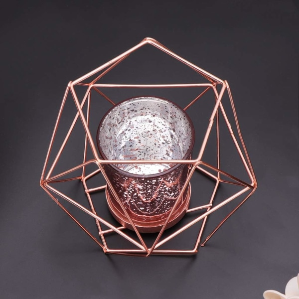 1 stk Rose Star Cup Geometrisk Lysestake Enkel Lys