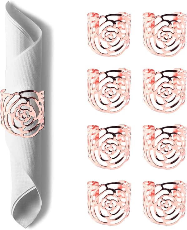 8 stk. Bryllups Serviettholder Pink Åbning Servietring Hotel Serviet