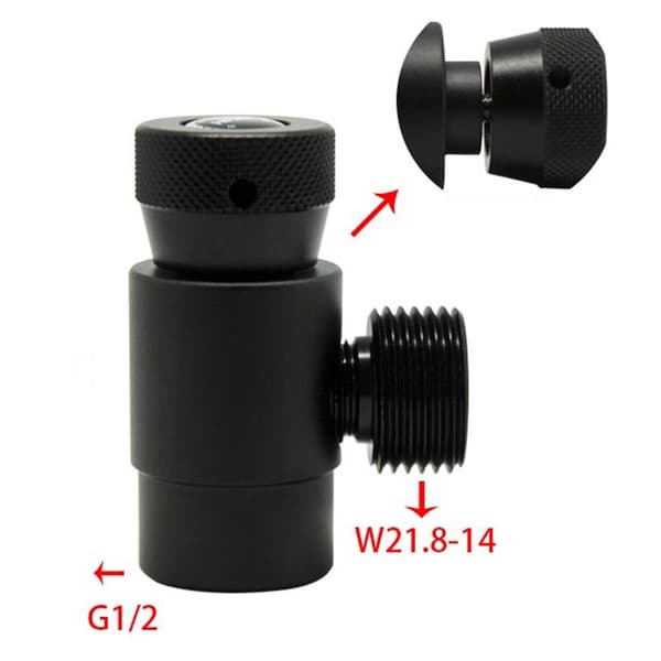 Asa Tr21-4 til W21.8-14 gevind pneumatisk fitting (sort)