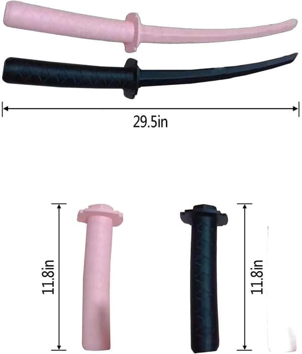 3D-trykte Gravity Retractable Samurai Sword Modellleker, Plast 3D-trykt Retractable Sword, Teleskopisk Katana Leke,