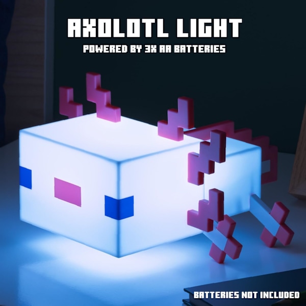 Minecraft Axolotl Lys, Fem Fargemoduser, Minecraft Lampe til å Dekorere Spillbordet eller Nattbordet Ditt
