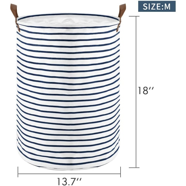 2st 35*45cm Stripe Stor Klädförvaringskorg, Dragsko