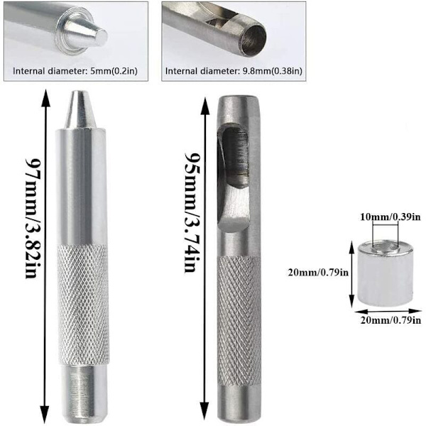 Reikäleikkurin sarja, 100 sarjaa reikäleikkureita 12 mm:n reikäleikkureita, pressukorjaussarja, jossa on 3 kpl reikäleikkurin silmätyökalua reikäleikkurin sarja pressulle, kankaalle, verhoille ja valmistukseen