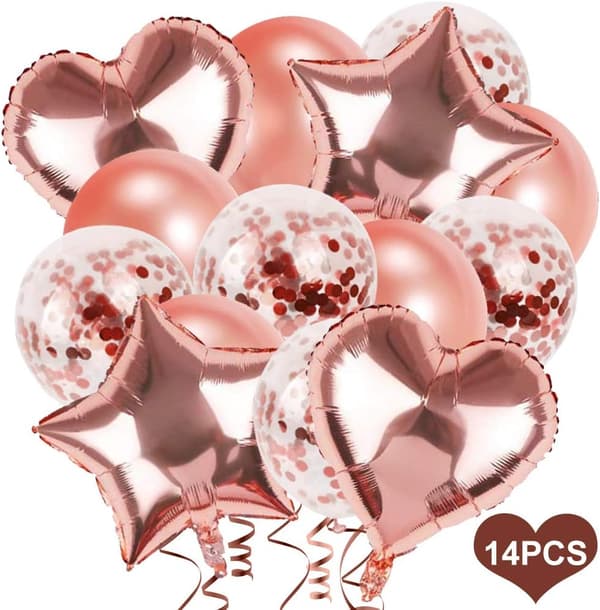 Ballongsett for bursdag (Roségull)