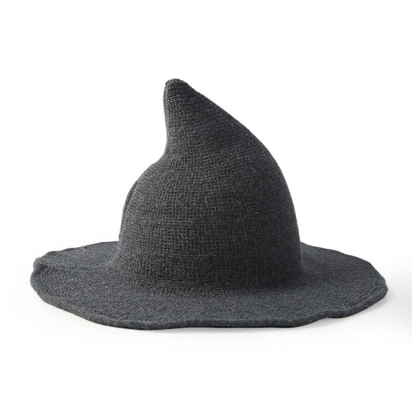 Halloween Witch Hat Woolen Women Ladies Pointed Caps Wizard Hat C