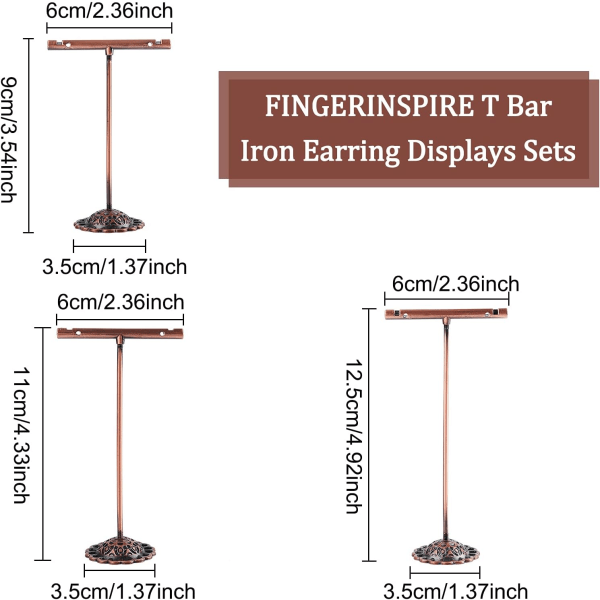 6 stk ørepyntstativ, T-formet displaystativ for ørepynt