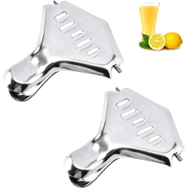 2 citronkile-pressere, manuelt rustfrit stål citronklips