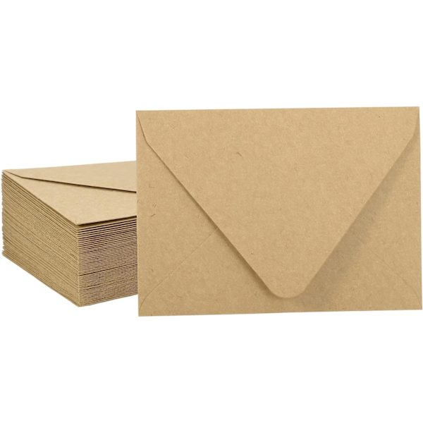 10 Konvolutter, A4 Brun Invitation Envelope (Brun Papir) til