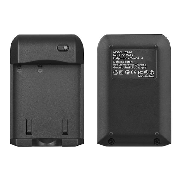 NP-40 batteri med LED-indikatorlys + 2 stk. NP-40 batterier 3,7