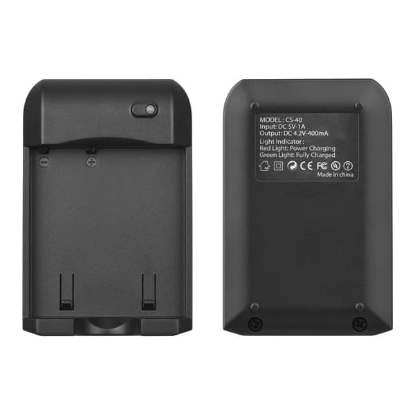 NP-40 batteri med LED-indikatorlys + 2 stk. NP-40 batterier 3.7