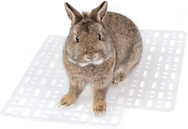 Set med 2 Kaninburfötter för Bur med 4 Fästflikar (Vit)