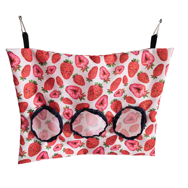 1 stk. Tre-Huls Kanin Foderpose Dyre Hø Basket Foder