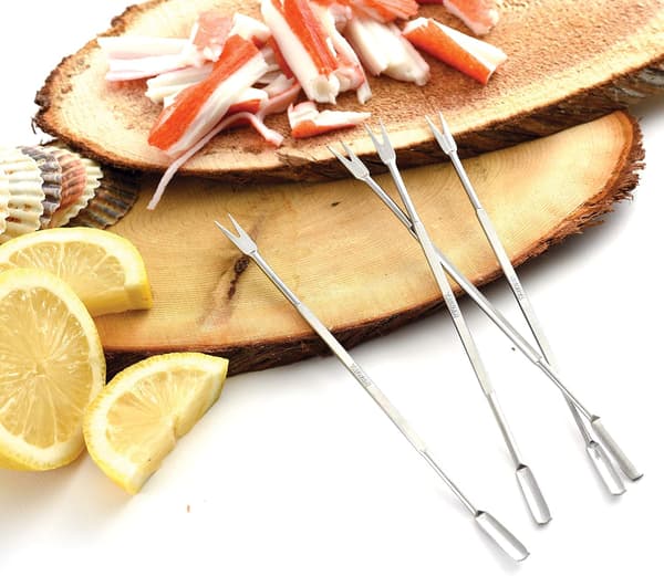 Rostfria skaldjursgafflar 6,75\" | 4-pack per förpackning | 1-pack