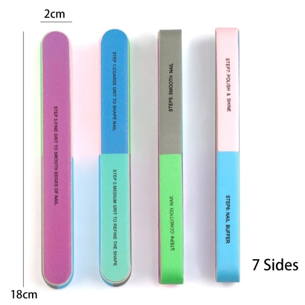 6 stk. 7-sidede poleringsstifter, neglefil, poleringsstifter, negle